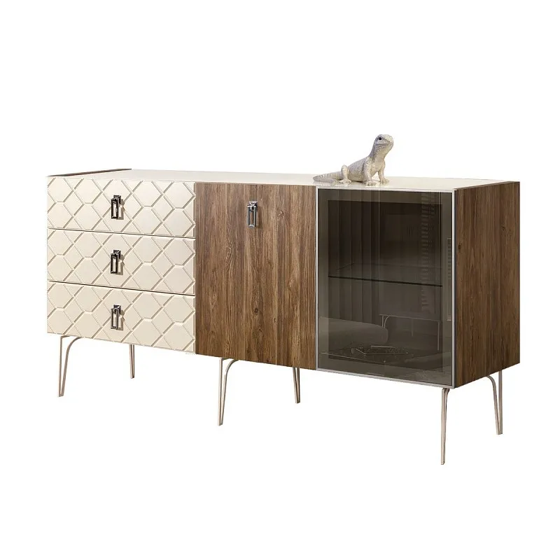Комод 1.6м Bogemia Woodline Wood Fa (Слоновая кость) (Lakobel/Хром) БМКМ-4[5][10]