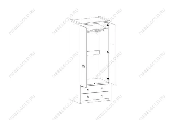 Шкаф 2-створчатый Дизель 2DG2S/D2 | изображение 1