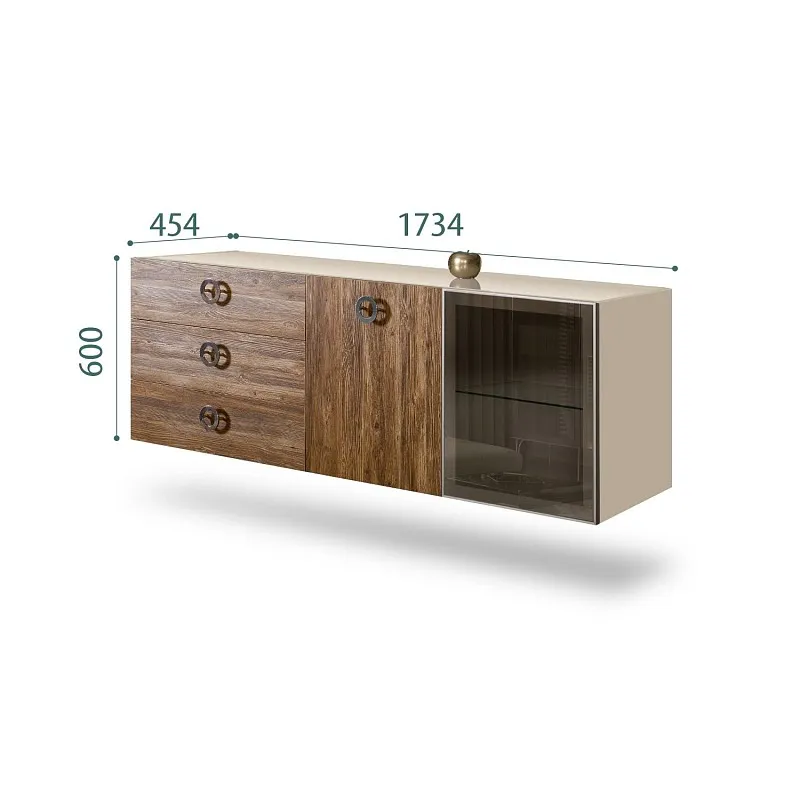 Комод 1.6м Bogemia Fly Wood Fi (Ваниль) (Lakobel/Хром) БМКМ-4[5][10]