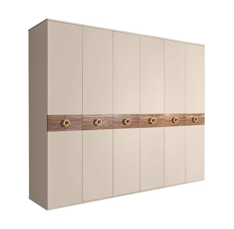 Шкаф 6-ти дв. Bogemia Wood Fi (Ваниль/Золото) БМШ2/6(Wo)