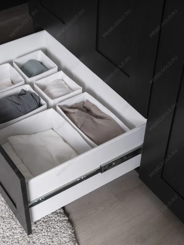 Шкаф Сириус, 3 двери и 1 ящик, 117х59х220 см, черно-коричневый, дуб венге | изображение 5