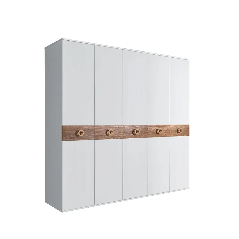 Шкаф 5-ти дв. Bogemia Wood Fi (Белый/Золото) БМШ2/5(Wo)