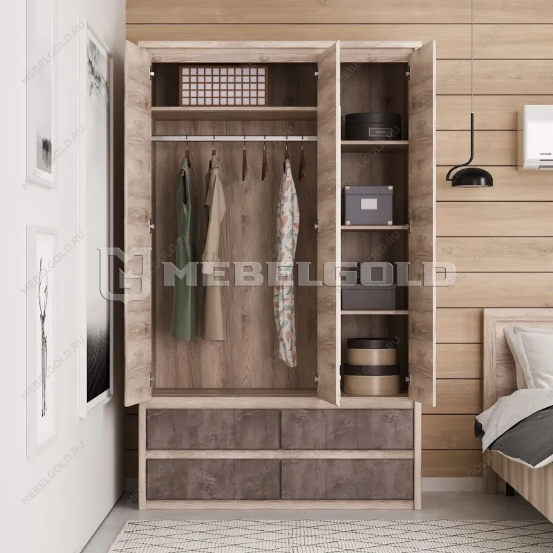 Шкаф 3-створчатый Джаз 3DG4S Z | изображение 3