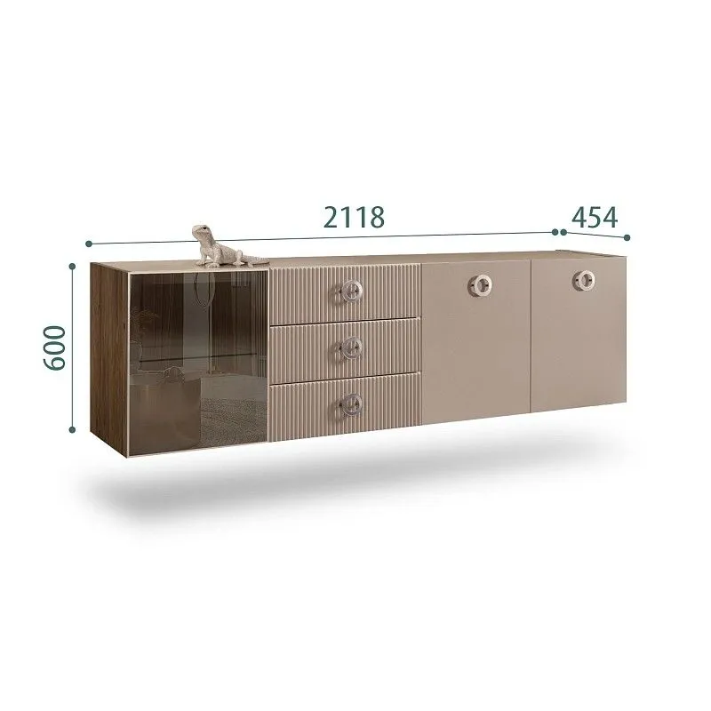 Комод 2.1м Bogemia Woodline Fly Fi (Мокка) (Lakobel/Хром) БМКМ-5[4]