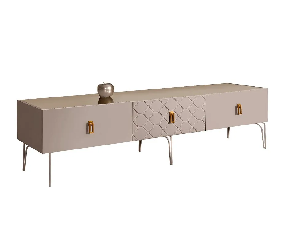 Тумба под телевизор 2.1м Bogemia Farfalle (Мокка) (Lakobel/Золото) БМТ-2(Fa)[10]