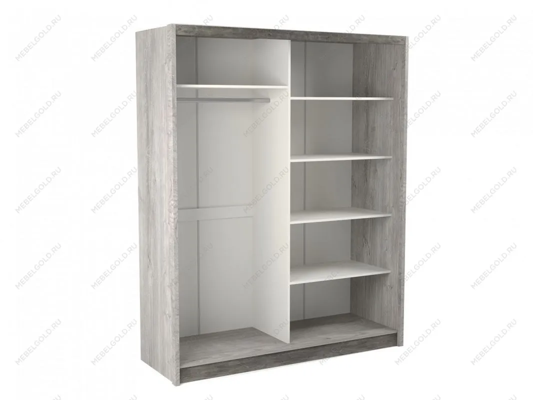 Шкаф-купе 2-х дверный NEW 2200, Денвер (1778*631*2200) Риббек серый, 11721 | изображение 2