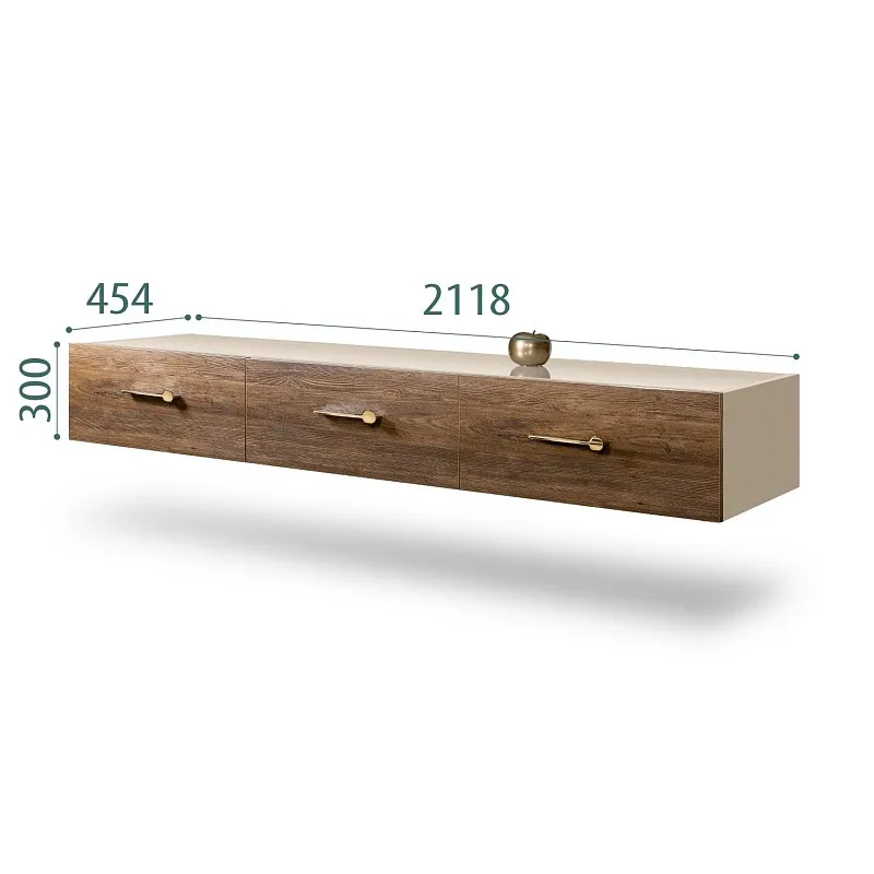 Тумба телевизионная 2.1м Bogemia Fly Wood Wo (Ваниль) (Lakobel/Золото) БМТ-2