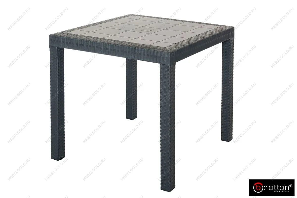 Стол B:rattan Dallas 800*800мм, коричневый