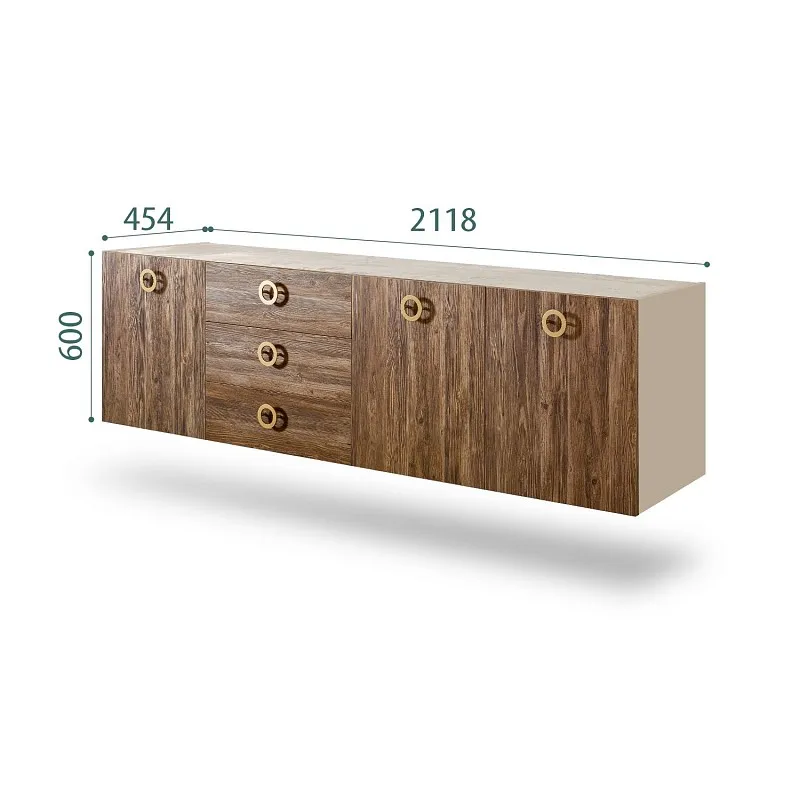 Комод 2.1м Bogemia Fly Wood Fi (Ваниль) (Novabuk/Золото) БМКМ-5