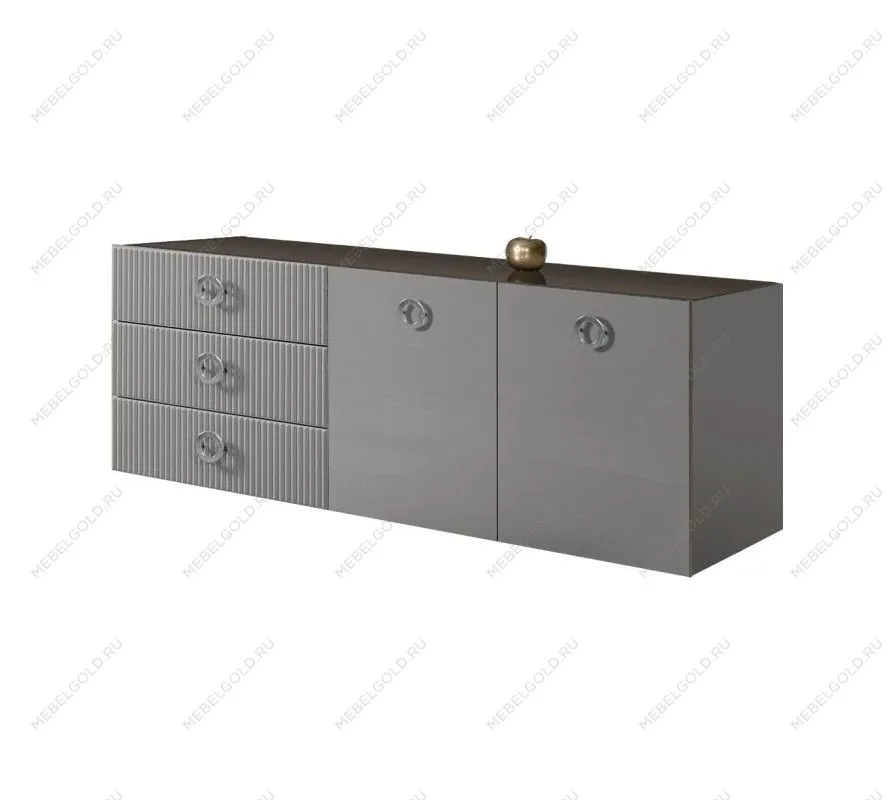 Комод 1.6м Bogemia Fly Fillini (Серый) (Lakobel/Хром) БМКМ-4