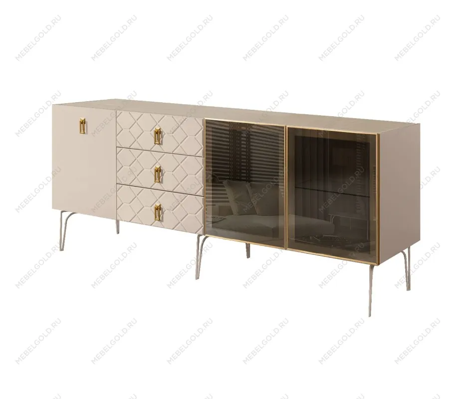 Комод 2.1м Bogemia Farfalle (Ваниль) (Novabuk/Золото) БМКМ-5(Fa)[5][10]