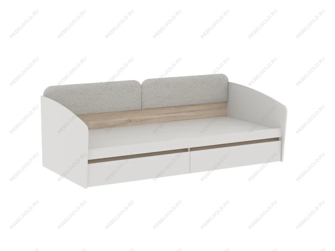 Кровать с ящиками и темной спинкой, Аврора (2042*974*661) Дуб Мария/Кашемир | изображение 1