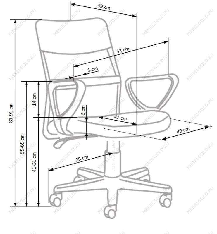 Кресло компьютерное Halmar TIMMY (серый/черный) | изображение 4