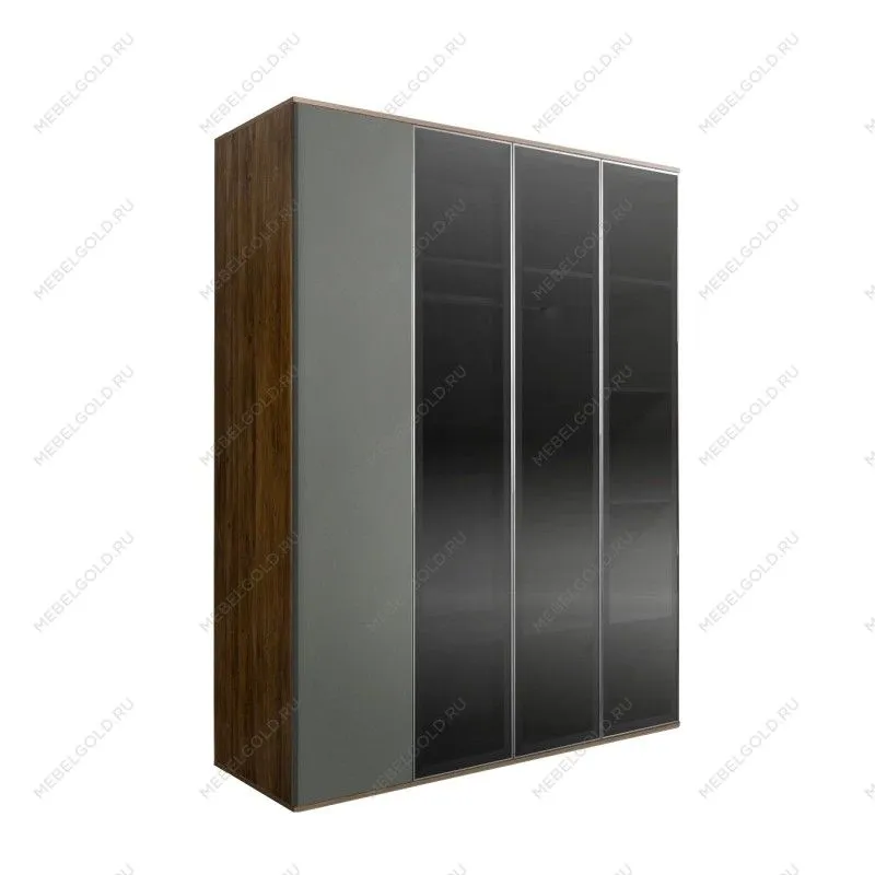 Шкаф 4-х дв. Bogemia Woodline Air (Серый/Серебро) БМШ2/4(3)