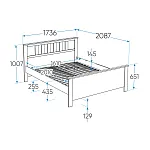 САГА кровать двойная 160х200 серая/ясень | изображение 2