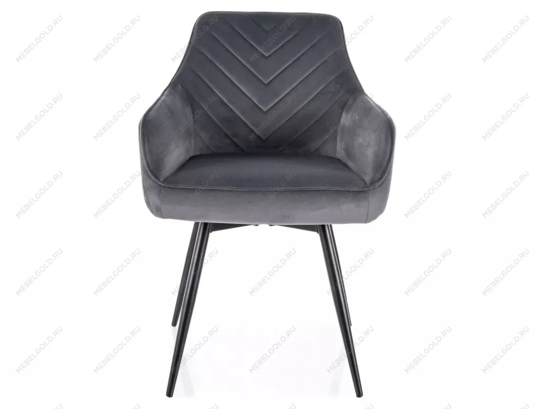 Стул кухонный Signal SERVIO Velvet Bluvel 14 поворотный (серый/черный) | изображение 1