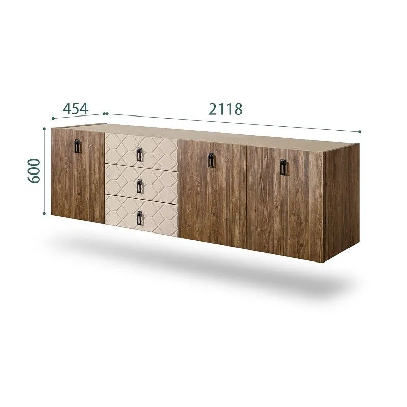 Комод 2.1м Bogemia Woodline Fly Wood Fa (Ваниль) (Novabuk/Черный) БМКМ-5