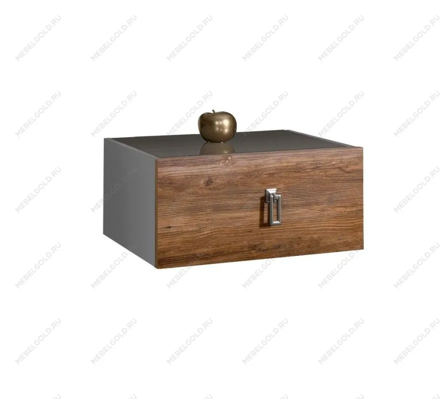 Тумба прикроватная Bogemia Fly Wood Fa (Серый) (Lakobel/Хром) БМТП-1