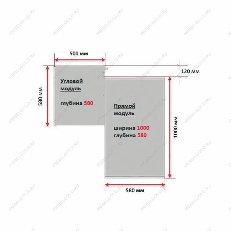 Угловой модуль гардероба МАКС, 50х58х233 см, серый | изображение 4