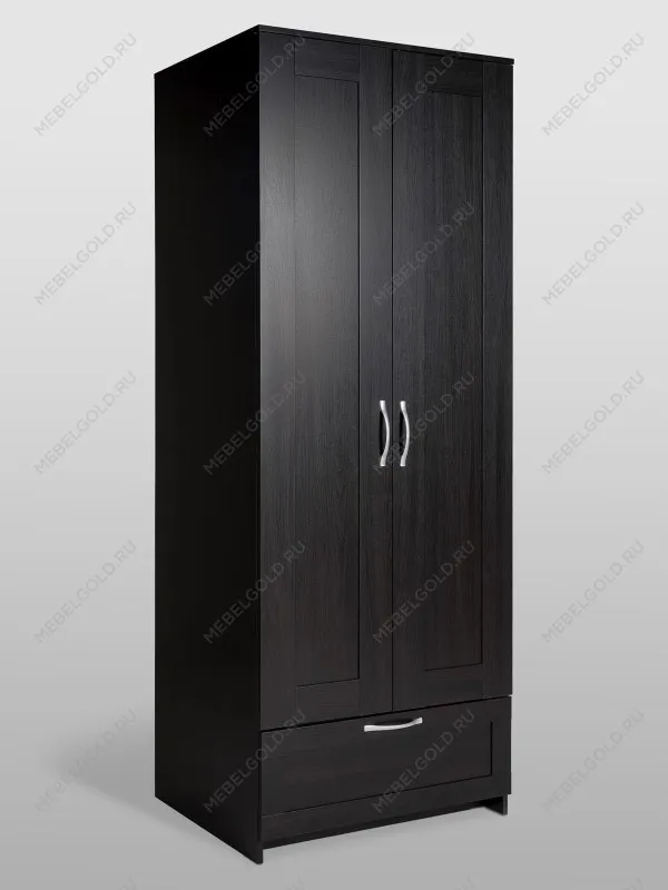 Шкаф Сириус, 2 двери и 1 ящик, 78х59х220 см, черно-коричневый, дуб венге | изображение 8