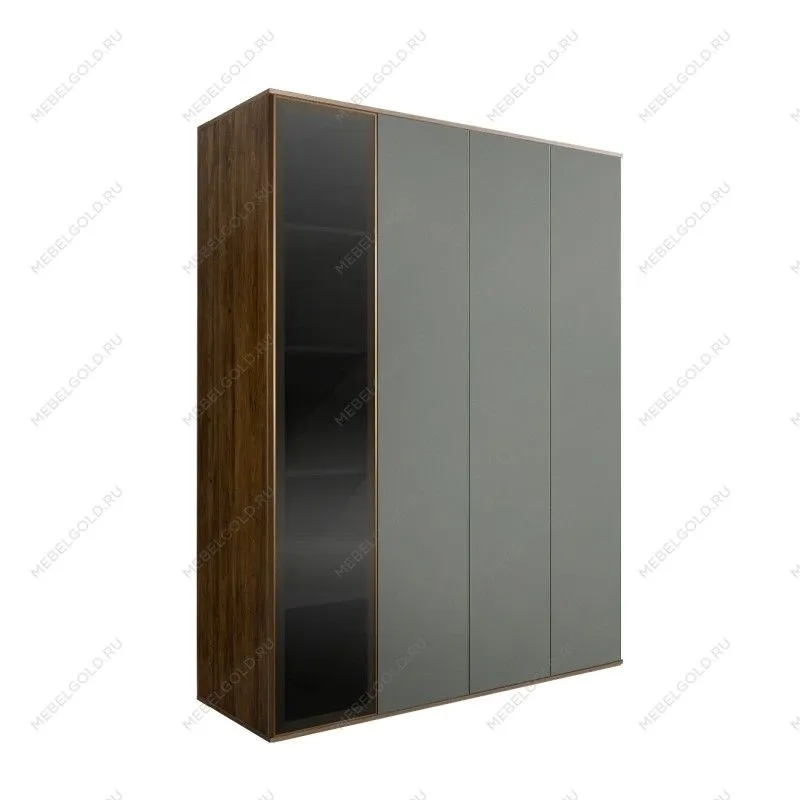 Шкаф 4-х дв. Bogemia Woodline Air (Серый/Золото) БМШ2/4(1)