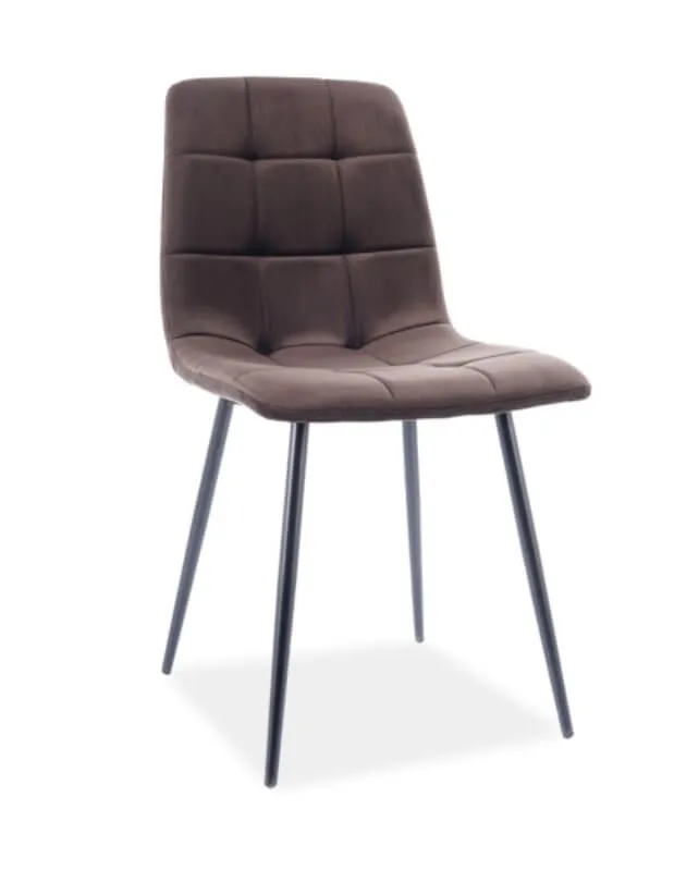 Стул кухонный Signal MILA Velvet Bluvel 48 (коричневый/черный мат)