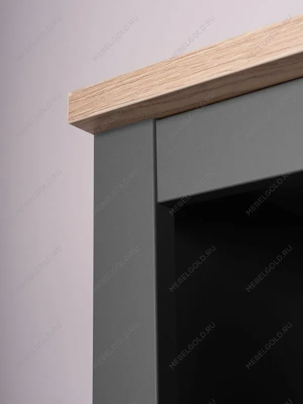 Полка навесная Сага, 2 секции, серая/ясень | изображение 6