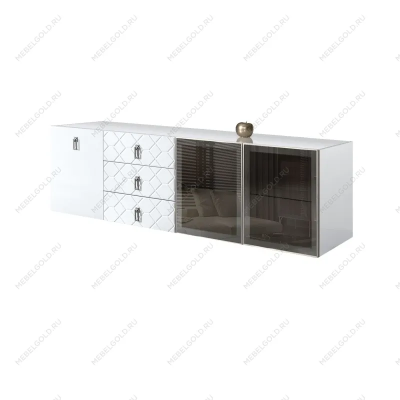 Комод 2.1м Bogemia Fly Fa (Белый) (Lakobel/Хром) БМКМ-5[5][10]