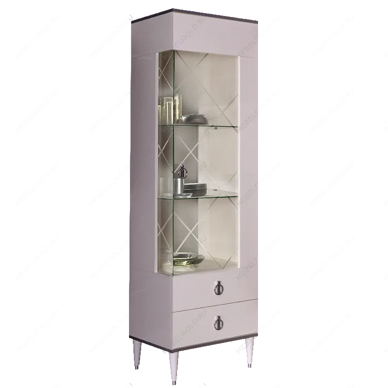 Витрина 1-ств. Римини (Слоновая кость/Серебро) (Правая) РМВ1-1С