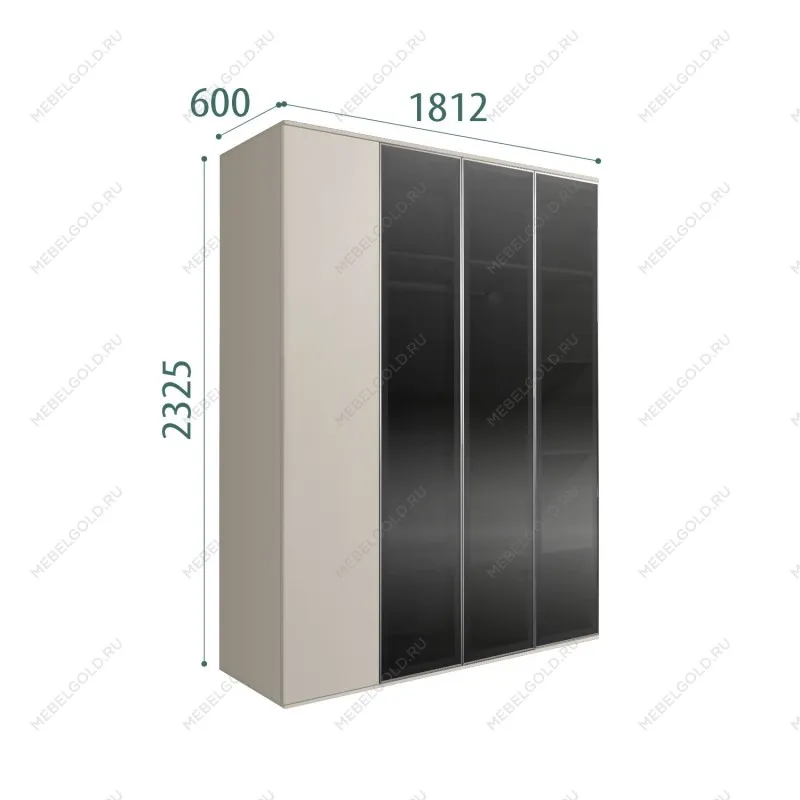 Шкаф 4-х дв. Bogemia Air (Шелк/Серебро) БМШ2/4(3)