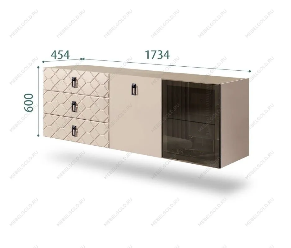 Комод 1.6м Bogemia Fly Farfalle (Ваниль) (Novabuk/Черный) БМКМ-4[5][10]