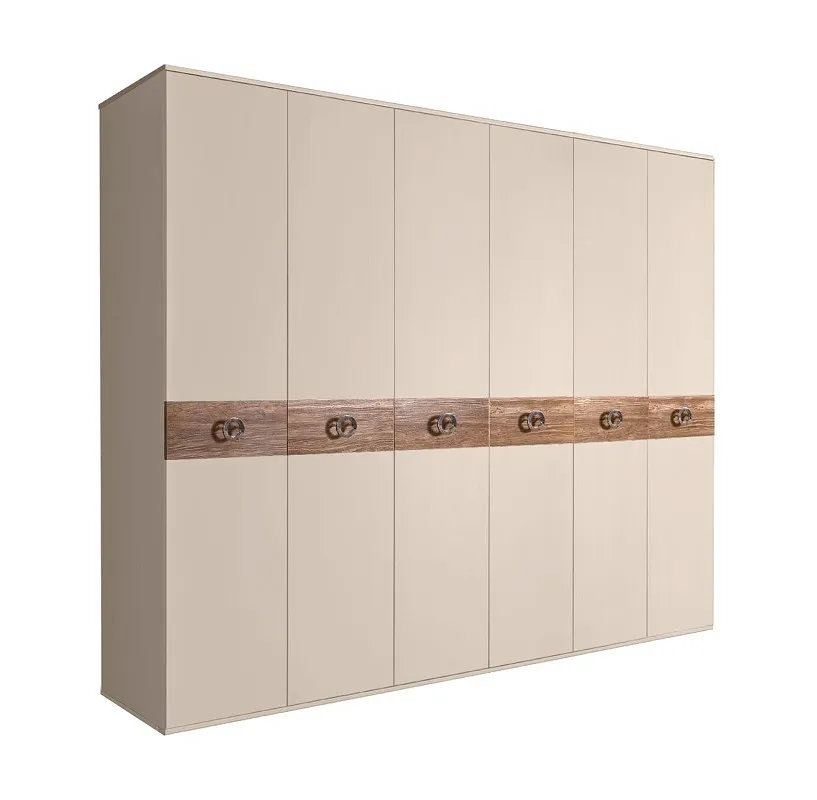 Шкаф 6-ти дв. Bogemia Wood Fi (Ваниль/Хром) БМШ2/6(Wo)