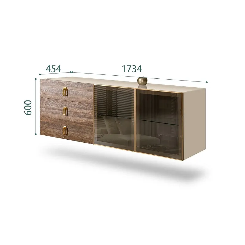 Комод 1.6м Bogemia Fly Wood Fa (Ваниль) (Lakobel/Золото) БМКМ-4[5]