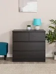 Комод Мальта, 2+2 ящика, с доводчиками, 80х48х76 см, черно-коричневый, дуб венге | изображение 1
