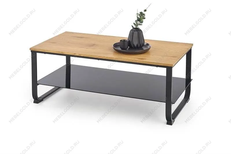 Стол журнальный Halmar ARTIGA (дуб золотой/черный)