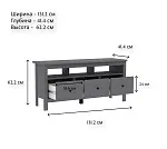 САГА тумба 3 ящика серая | изображение 4