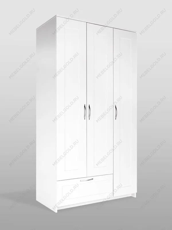 Шкаф Сириус, 3 двери и 1 ящик, 117х59х220 см, белый | изображение 11