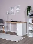 Стол письменный Ингар, с дверцей, 120x75x55, белый, столешница дуб беленый | изображение 1