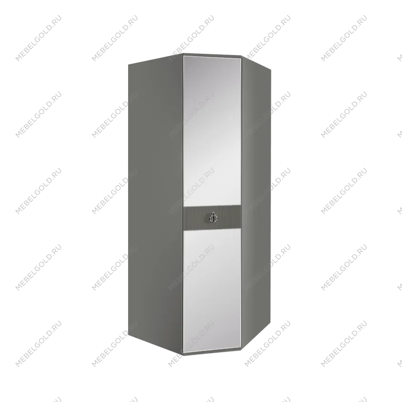Шкаф угловой с зеркалом Римини СОЛО (Серый/Серебро) РМШУ1/1(s)