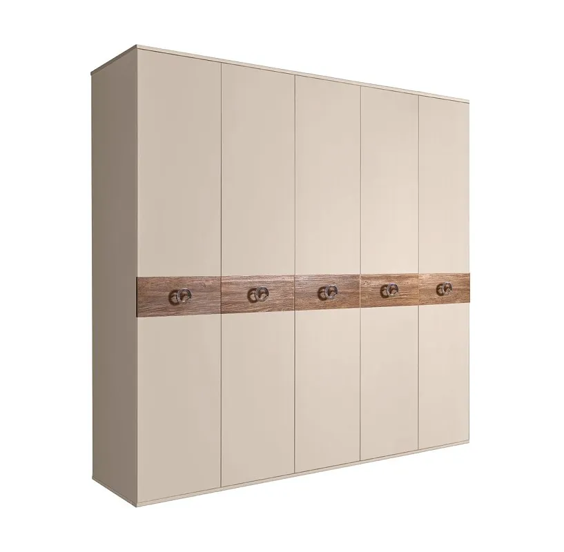 Шкаф 5-ти дв. Bogemia Wood Fi (Ваниль/Хром) БМШ2/5(Wo)