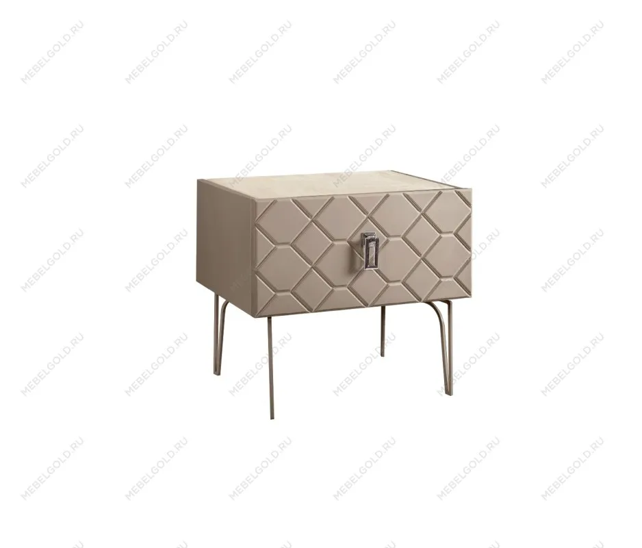 Тумба прикроватная Bogemia Farfalle (Мокка) (Novabuk/Хром) БМТП-1(Fa)