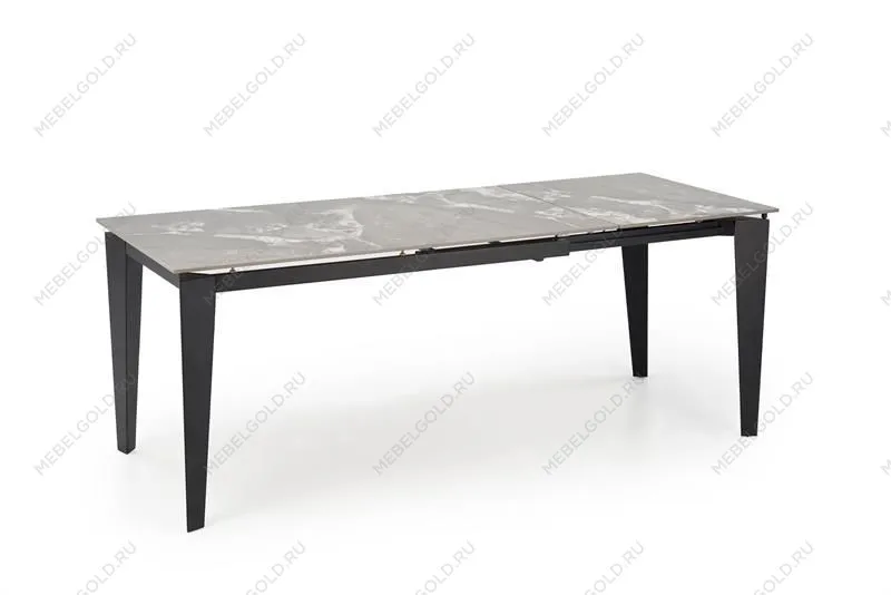 Стол обеденный Halmar FELIX раскладной (серый мрамор/черный) | изображение 4