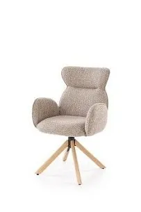 Стул кухонный Halmar K585 поворотный (темно-бежевый/дуб натуральный)