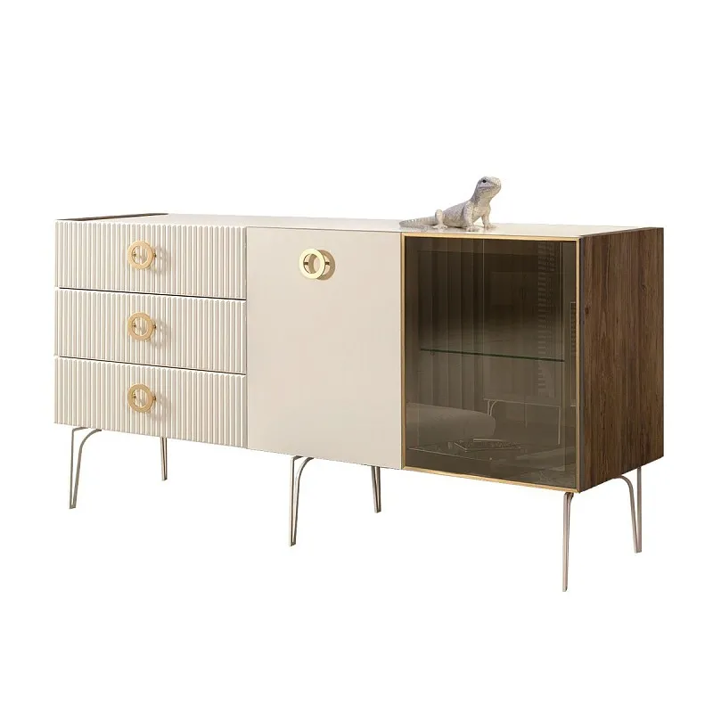 Комод 1.6м Bogemia Woodline Fi (Слоновая кость) (Lakobel/Золото) БМКМ-4[5][10]