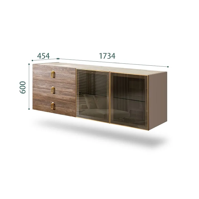 Комод 1.6м Bogemia Fly Wood Fa (Мокка) (Novabuk/Золото) БМКМ-4[5]