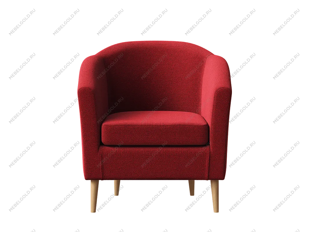 Кресло для отдыха Тунне бордовое, ткань рогожка | изображение 1