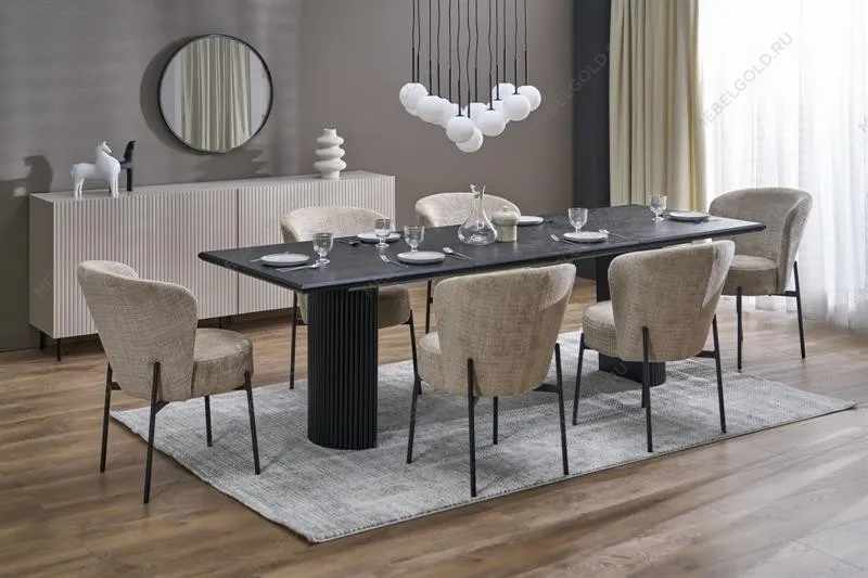 Стол обеденный Halmar BOLERO 160 (черный дуб/черный) | изображение 1