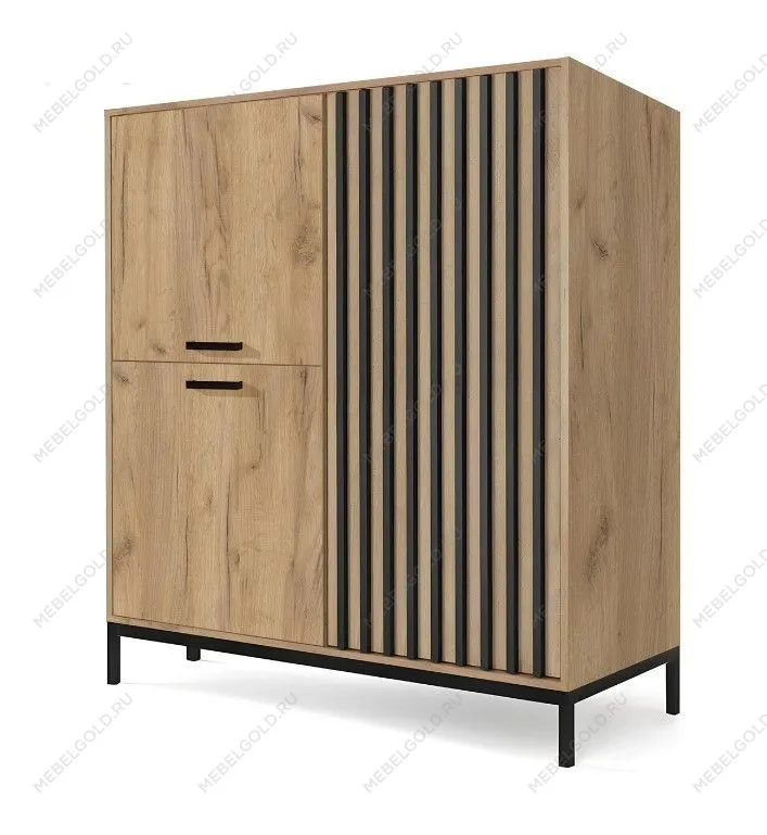 Комод Halmar LAMINO KM-2 (дуб крафт/черный)