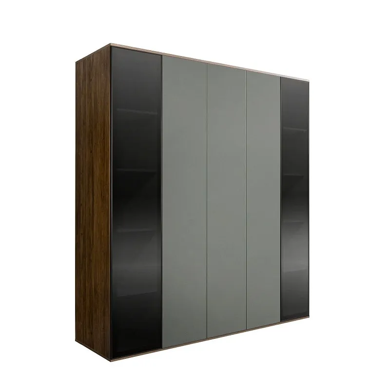 Шкаф 5-ти дв. Bogemia Woodline Air (Серый/Черный) БМШ2/5(2)