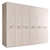 Шкаф 6-ти дверный Римини СОЛО (Слоновая кость/Серебро) РМШ2/6(s)